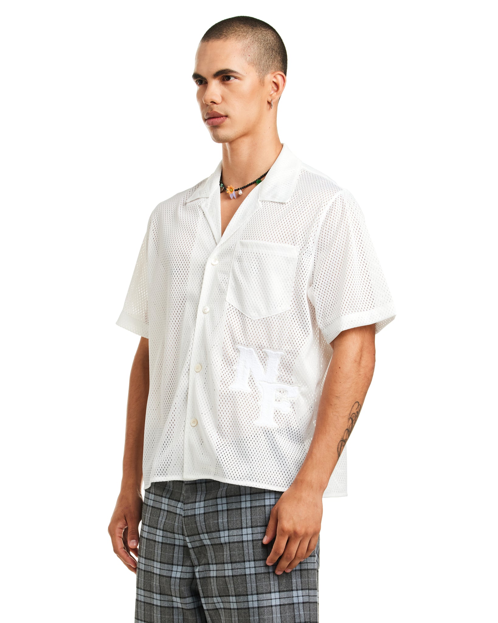 Nostasy mesh button up shirt