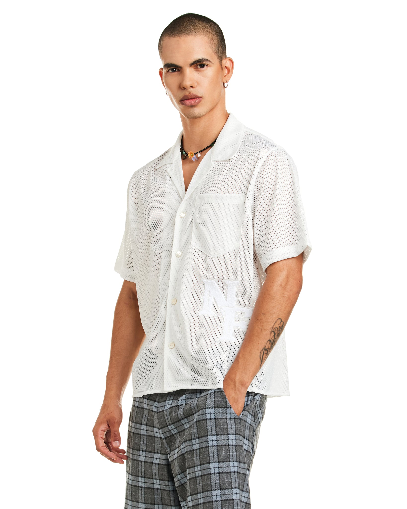 Nostasy mesh button up shirt