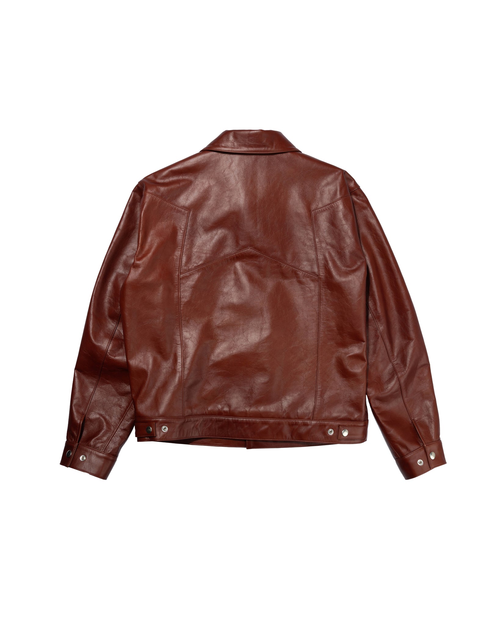 STAR LEATHER TRUCKER JACKET
