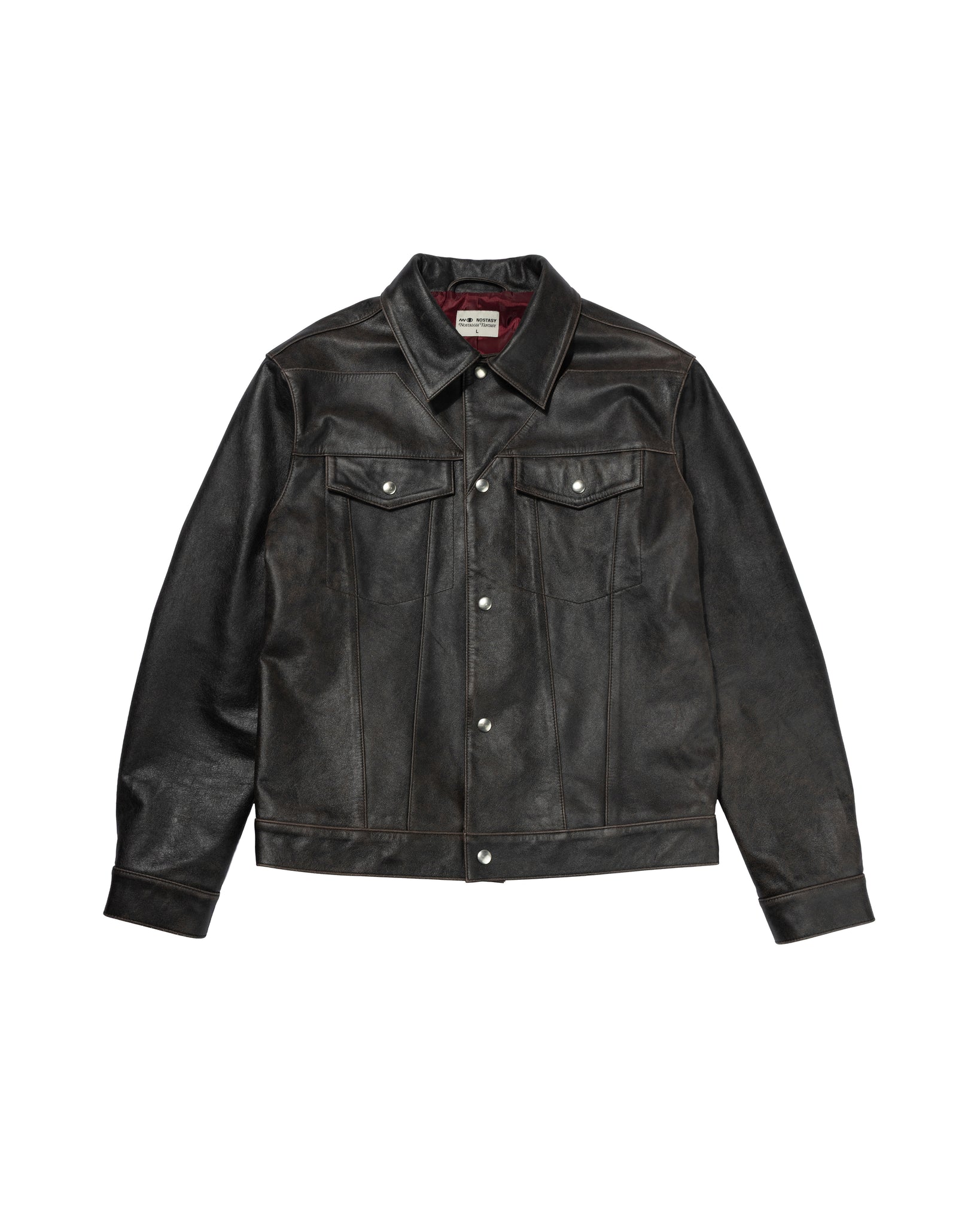 STAR LEATHER TRUCKER JACKET