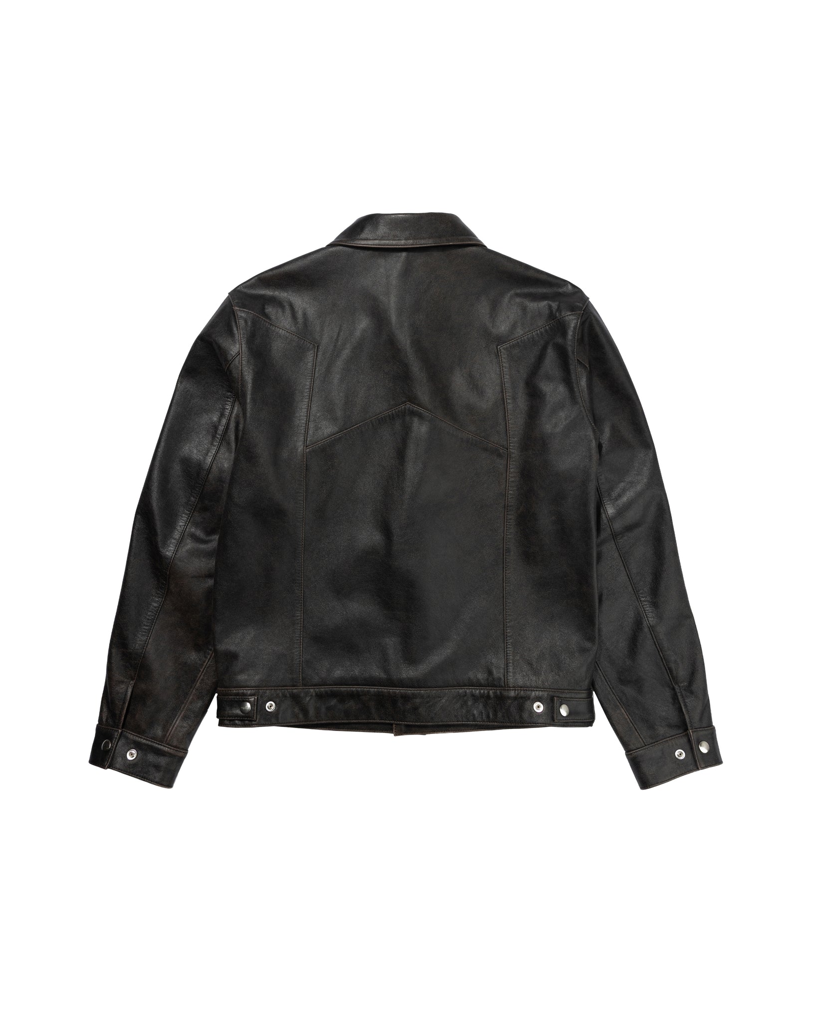 STAR LEATHER TRUCKER JACKET