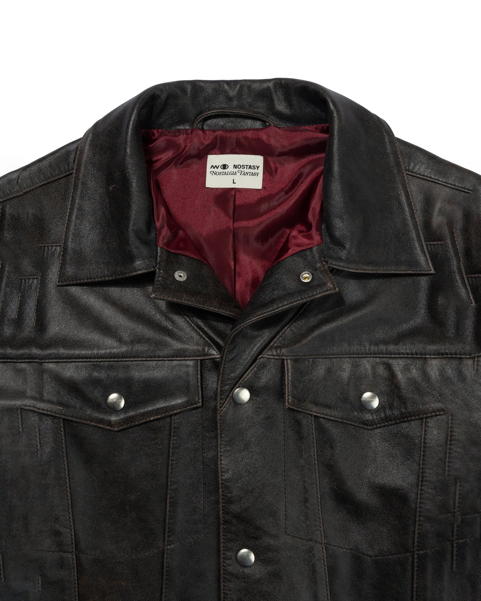STAR LEATHER TRUCKER JACKET