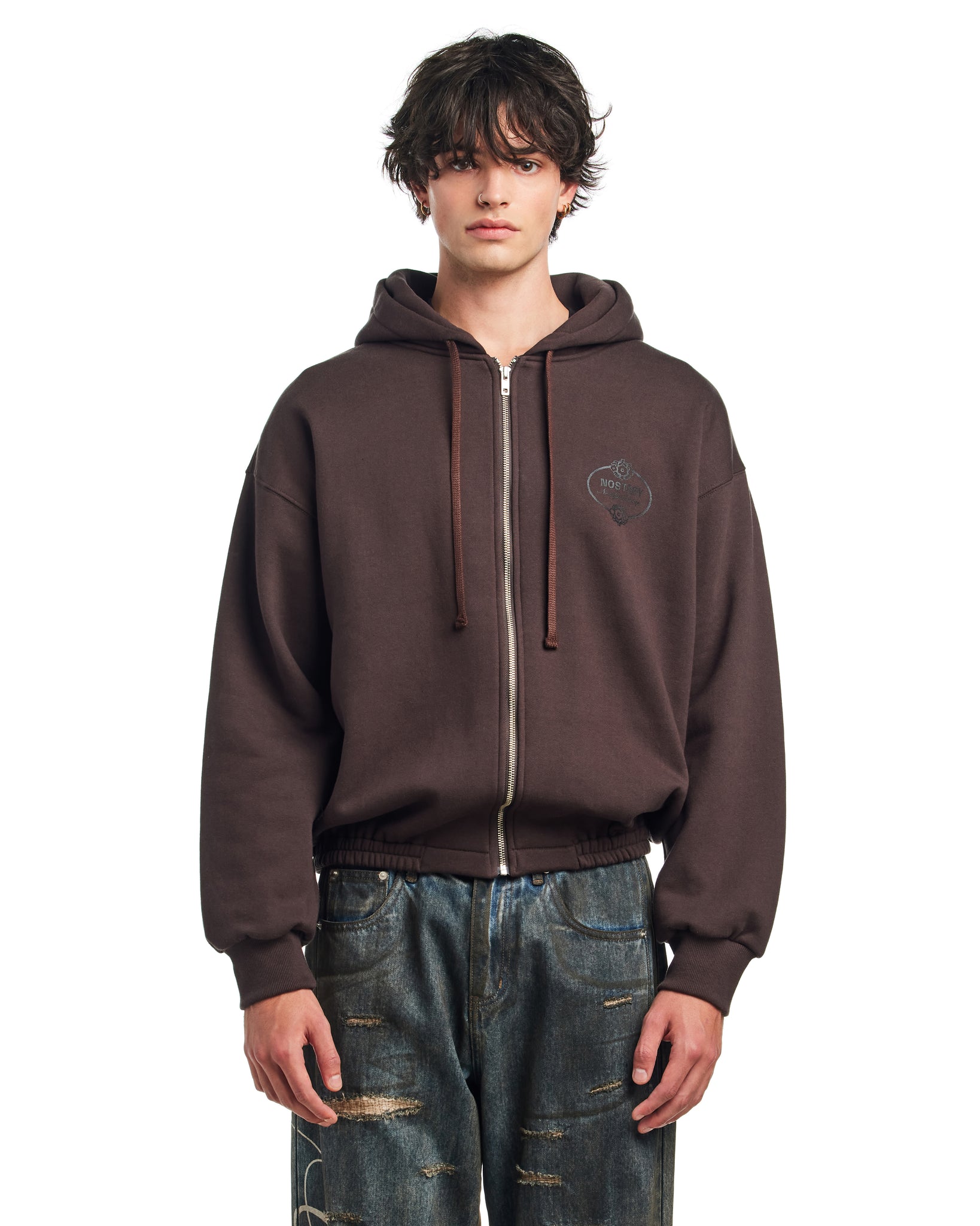 NOSTASY FLORAL HOODED ZIP UP
