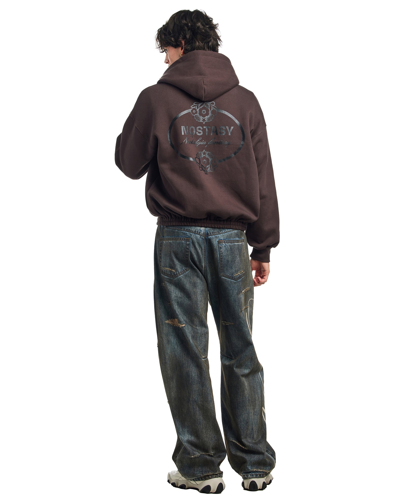NOSTASY FLORAL HOODED ZIP UP