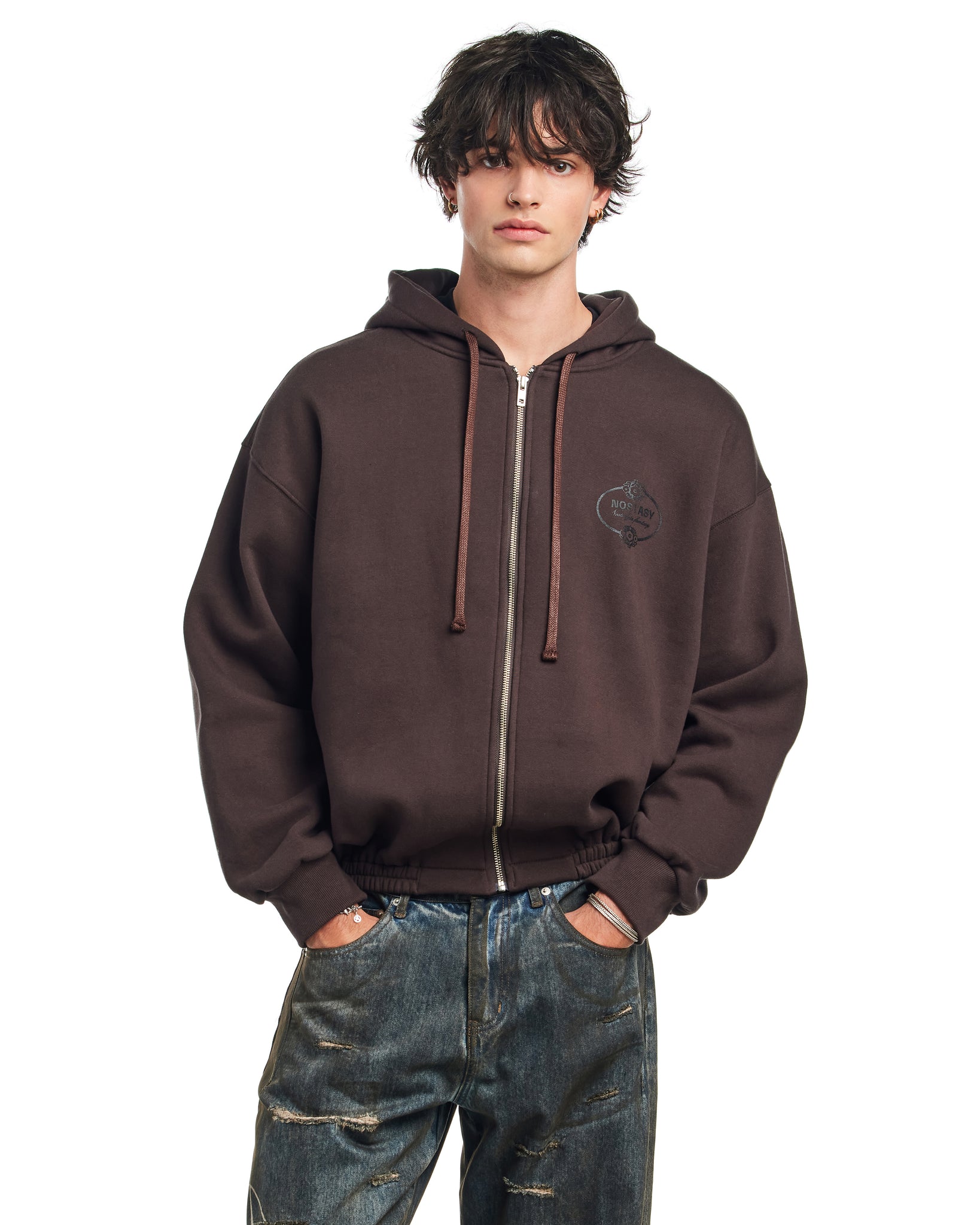 NOSTASY FLORAL HOODED ZIP UP