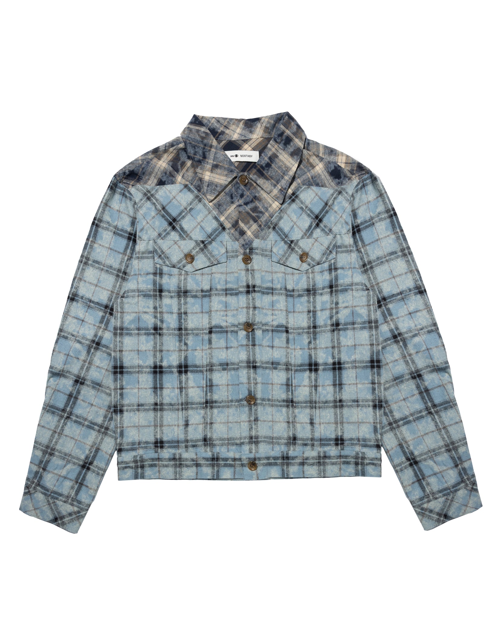 WASHED TARTAN TRUCKER SHIRT JACKET