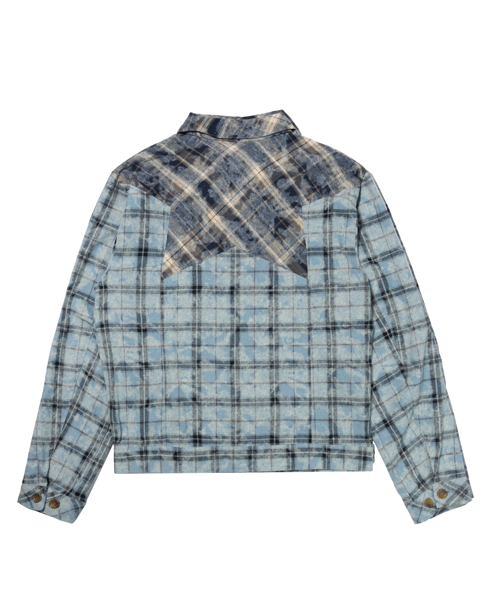 WASHED TARTAN TRUCKER SHIRT JACKET